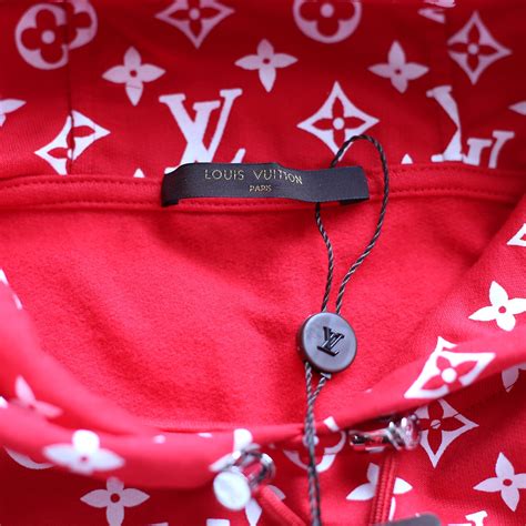 supreme louis vuitton red box logo hoodie custom outerwear|Louis Vuitton supreme red bomber.